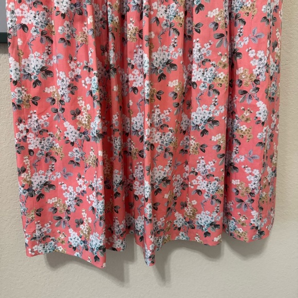 J.CREW | Liberty Fabric Coral Floral Lined Skirt Size 12 - Picture 3 of 13